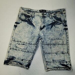 661. Road Narrows Jeans Shorts Blue & White Sz 36